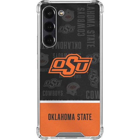 Oklahoma State University Split Jersey Galaxy S24 FE Clear Case
